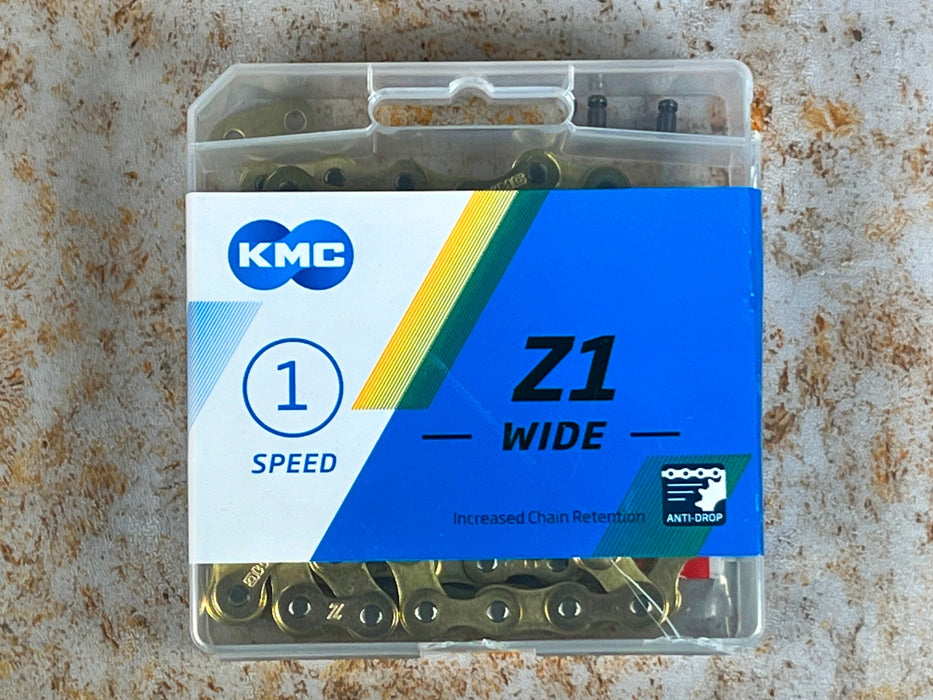 KMC BMX Parts Gold KMC Z1 Wide Chain Gold 112 Links