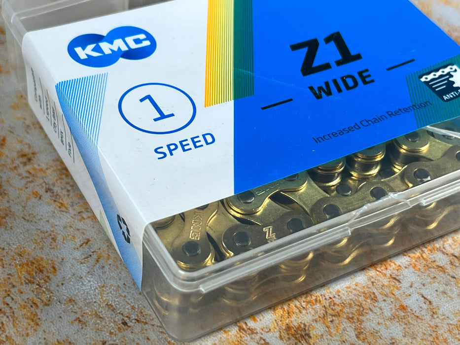 KMC BMX Parts Gold KMC Z1 Wide Chain Gold 112 Links
