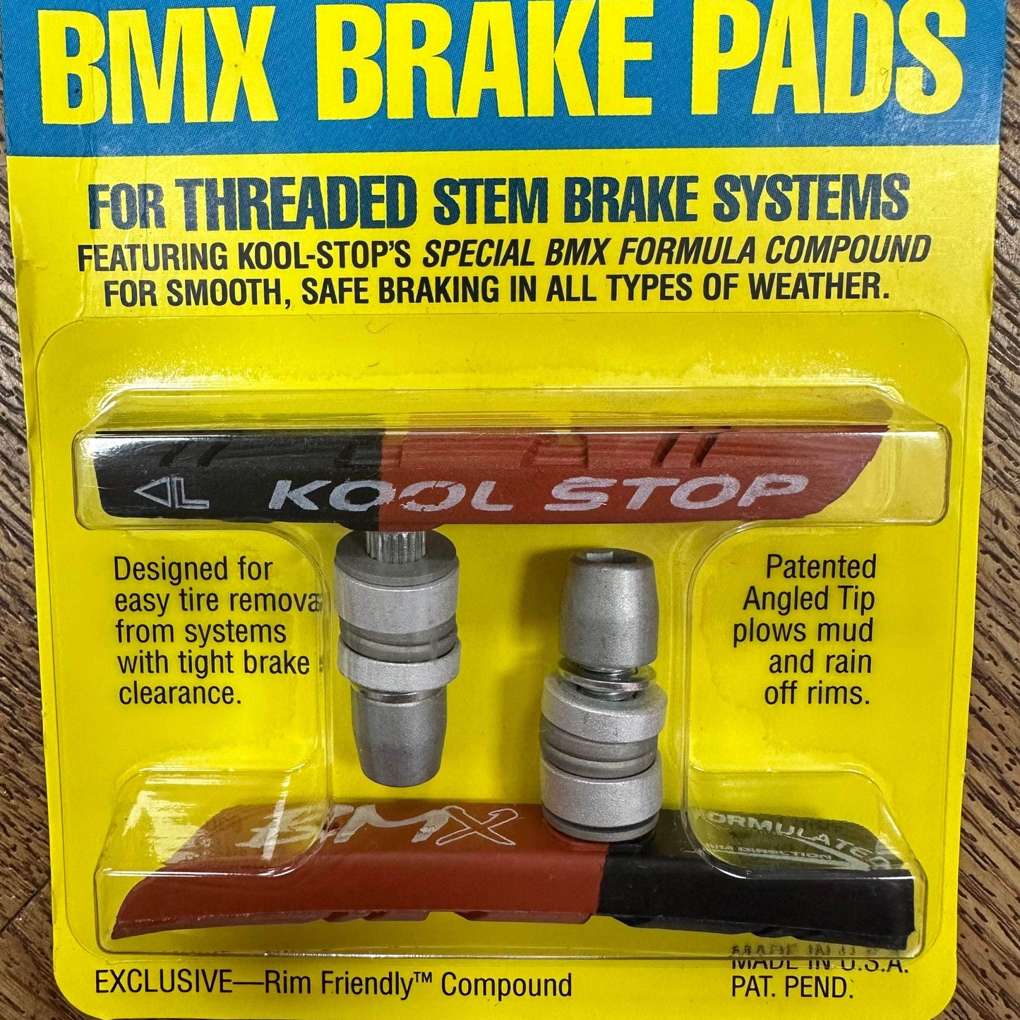 Kool Stop BMX Parts Black/Salmon Kool Stop BMX Threaded Brake Pads