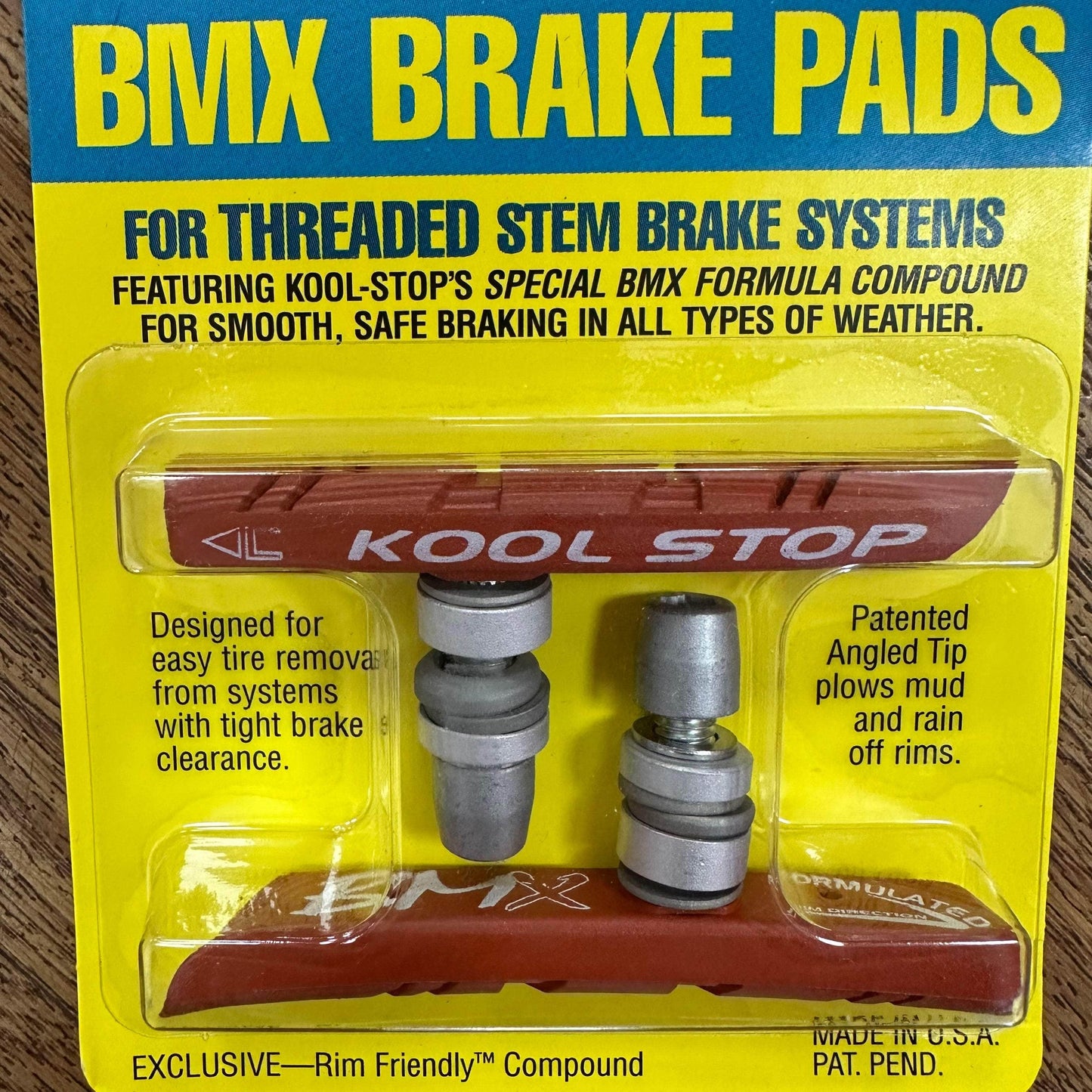 Kool Stop BMX Parts Salmon Kool Stop BMX Threaded Brake Pads