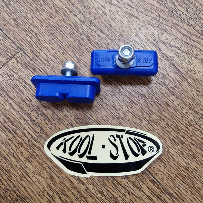 Kool Stop Old School BMX Blue Kool Stop Composite Continental Threaded Brake Shoes for Skyways