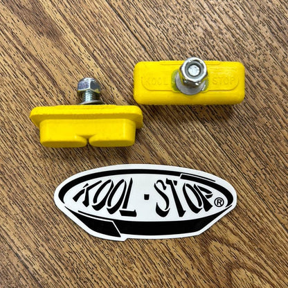 Kool Stop Old School BMX Yellow Kool Stop Composite Continental Threaded Brake Shoes for Skyways