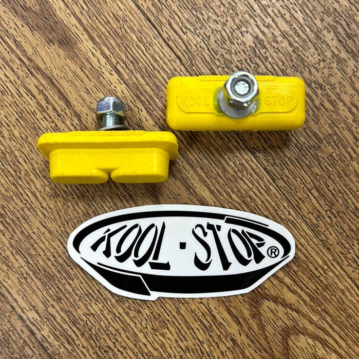 Kool Stop Old School BMX Yellow Kool Stop Composite Continental Threaded Brake Shoes for Skyways