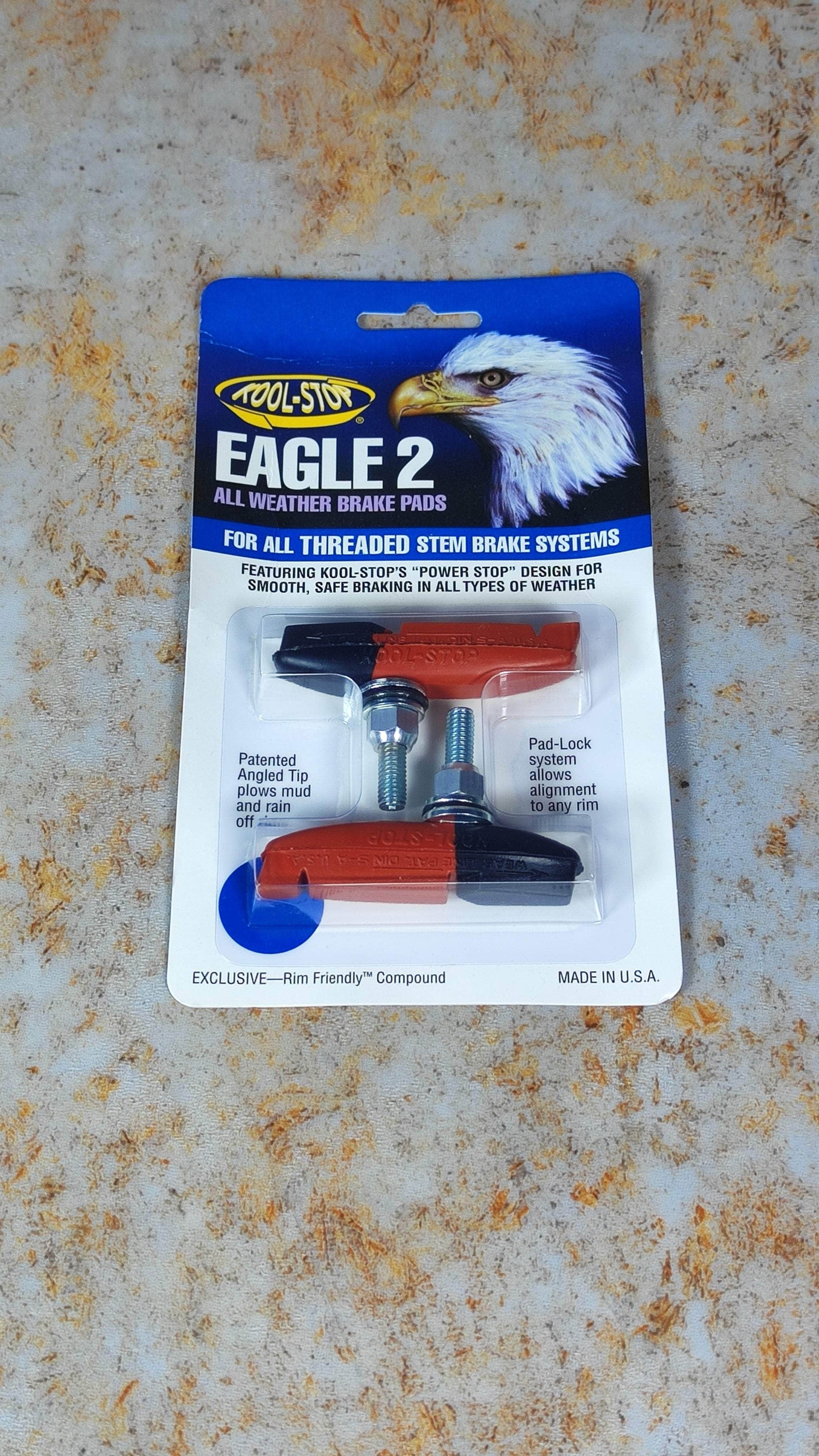 Kool Stop BMX Parts Black/Salmon Kool Stop Eagle 2 Threaded Brake Pads