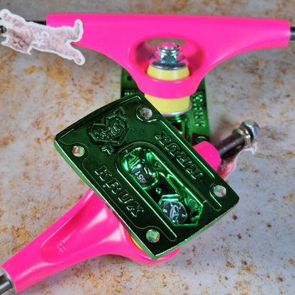 Krux Skateboards Krux K5 Standard The Raver Pink / Green / Yellow Skateboard Trucks Pair