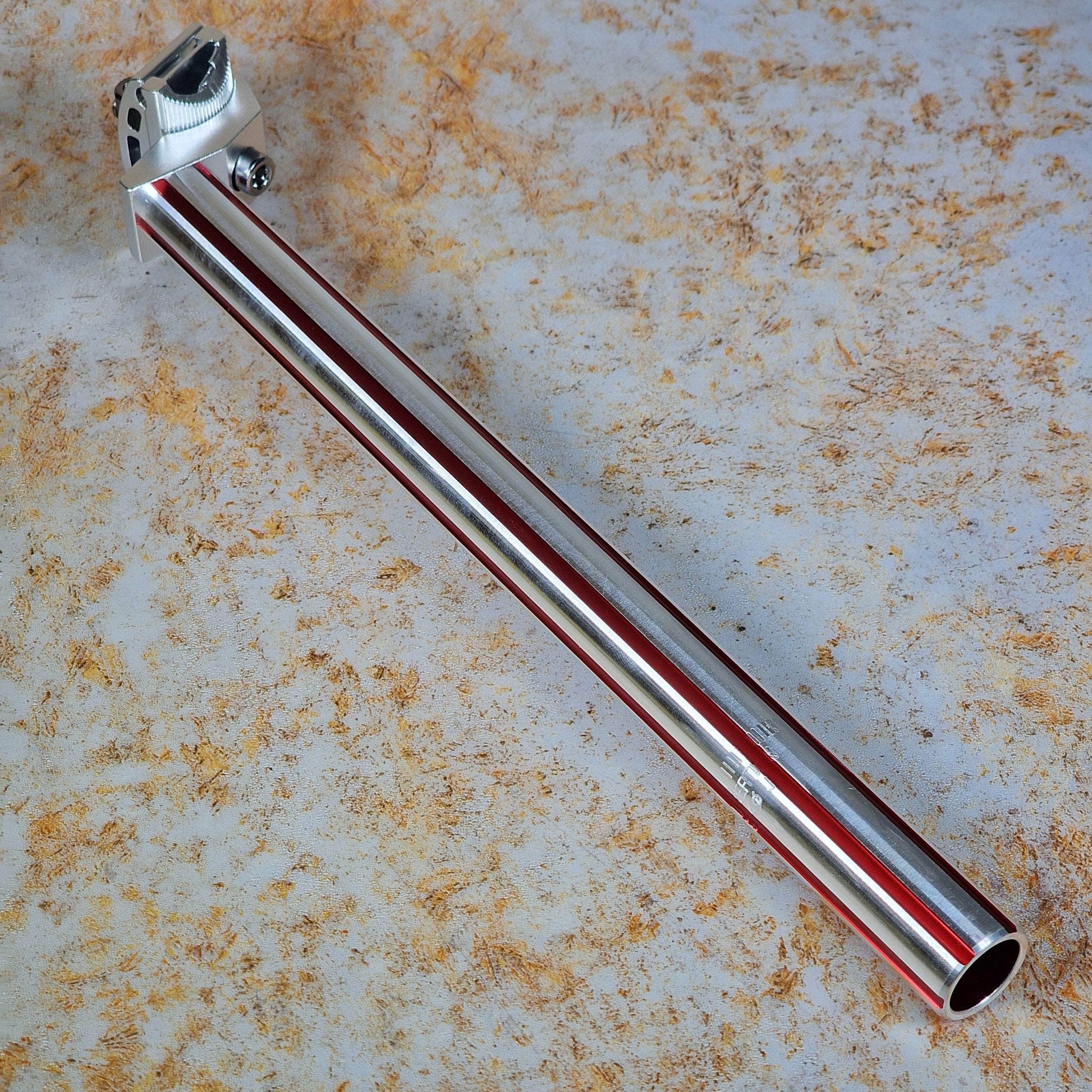 MCS Old School BMX Red / Silver / 25.4mm / 350mm MCS 25.4mm Alloy Fluted Micro Adjust Seatpost