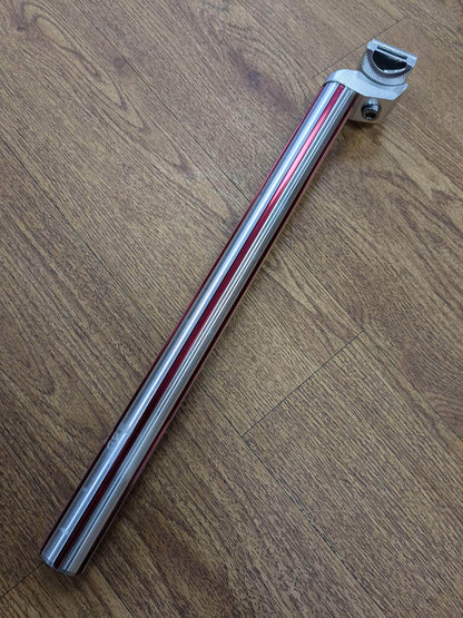 MCS Old School BMX Red / Silver / 25.4mm / 350mm MCS 25.4mm Alloy Fluted Micro Adjust Seatpost