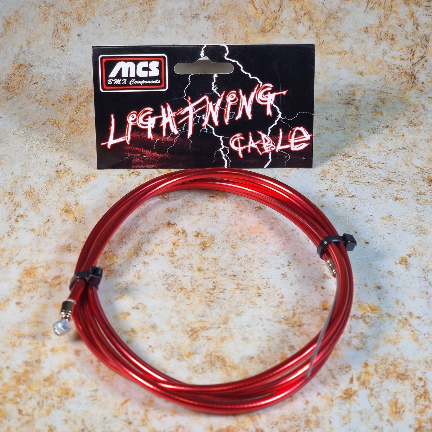 MCS Old School BMX Chrome Red MCS Lightning Brake Cable