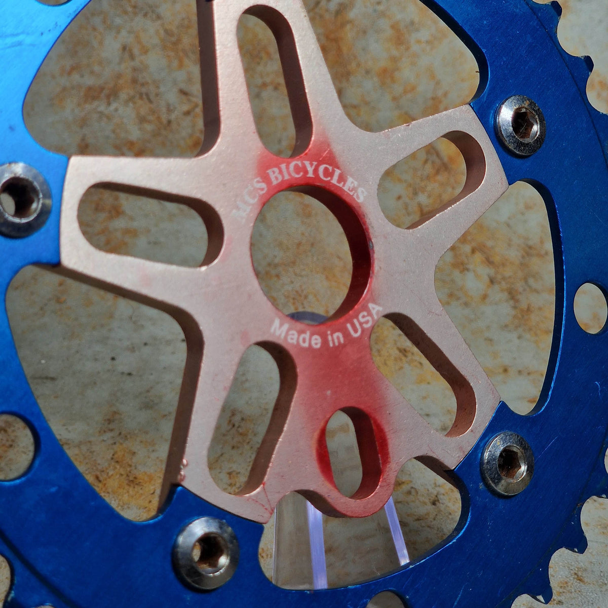 MCS Old School BMX MCS Stainless Steel 5 Arm Chainring and Spider Blue/Silver Used