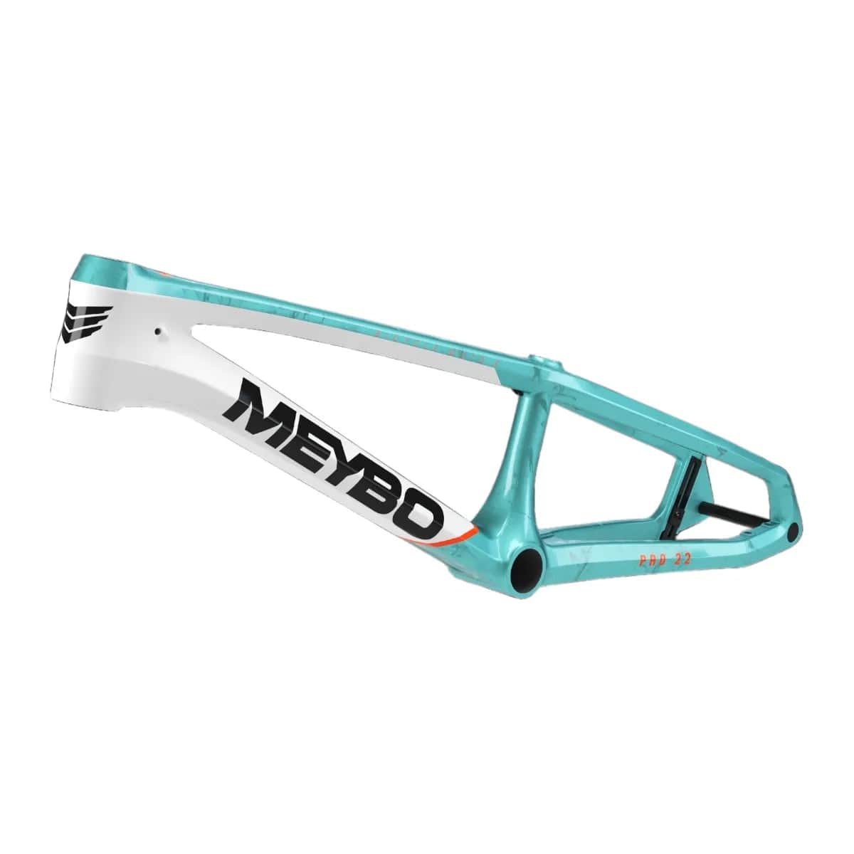 Meybo 2026 HSX Carbon Race Frame Matte White/Orange/Teal | Alans BMX
