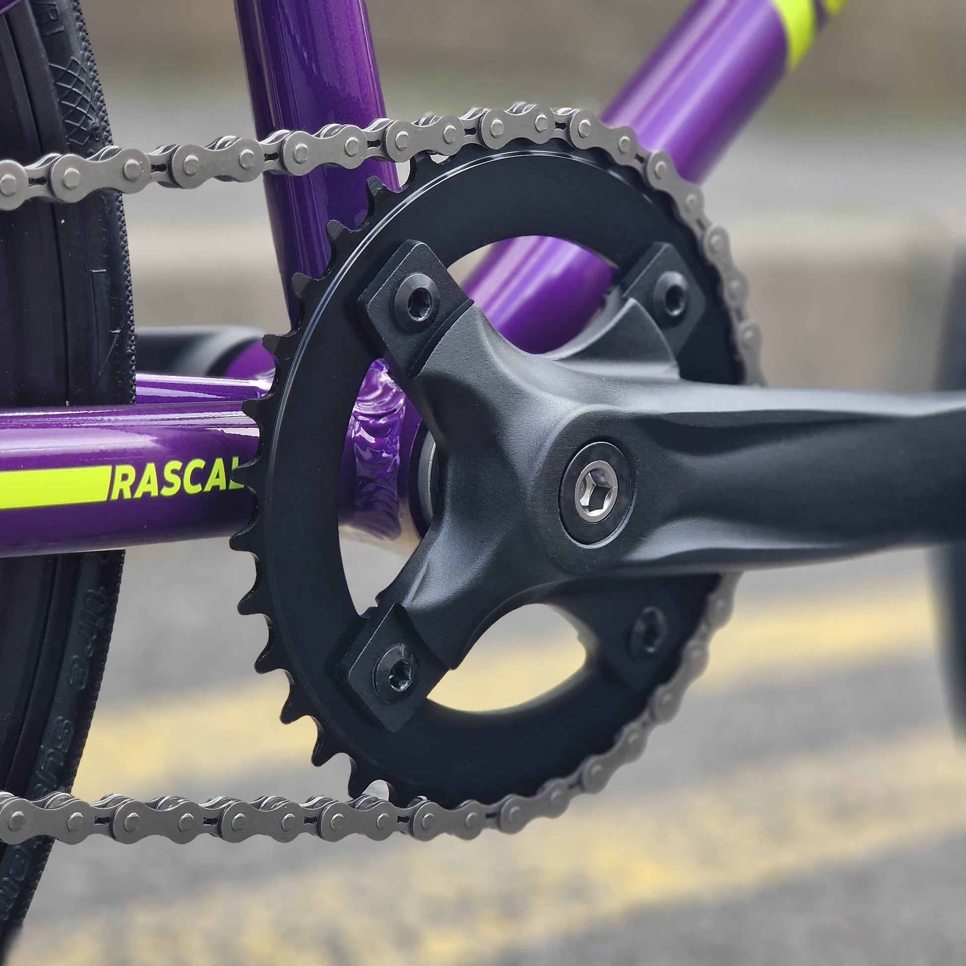 Meybo BMX Racing Bikes Micro Meybo 2026 Rascal Micro 18" Race Bike Purple / Neon Yellow