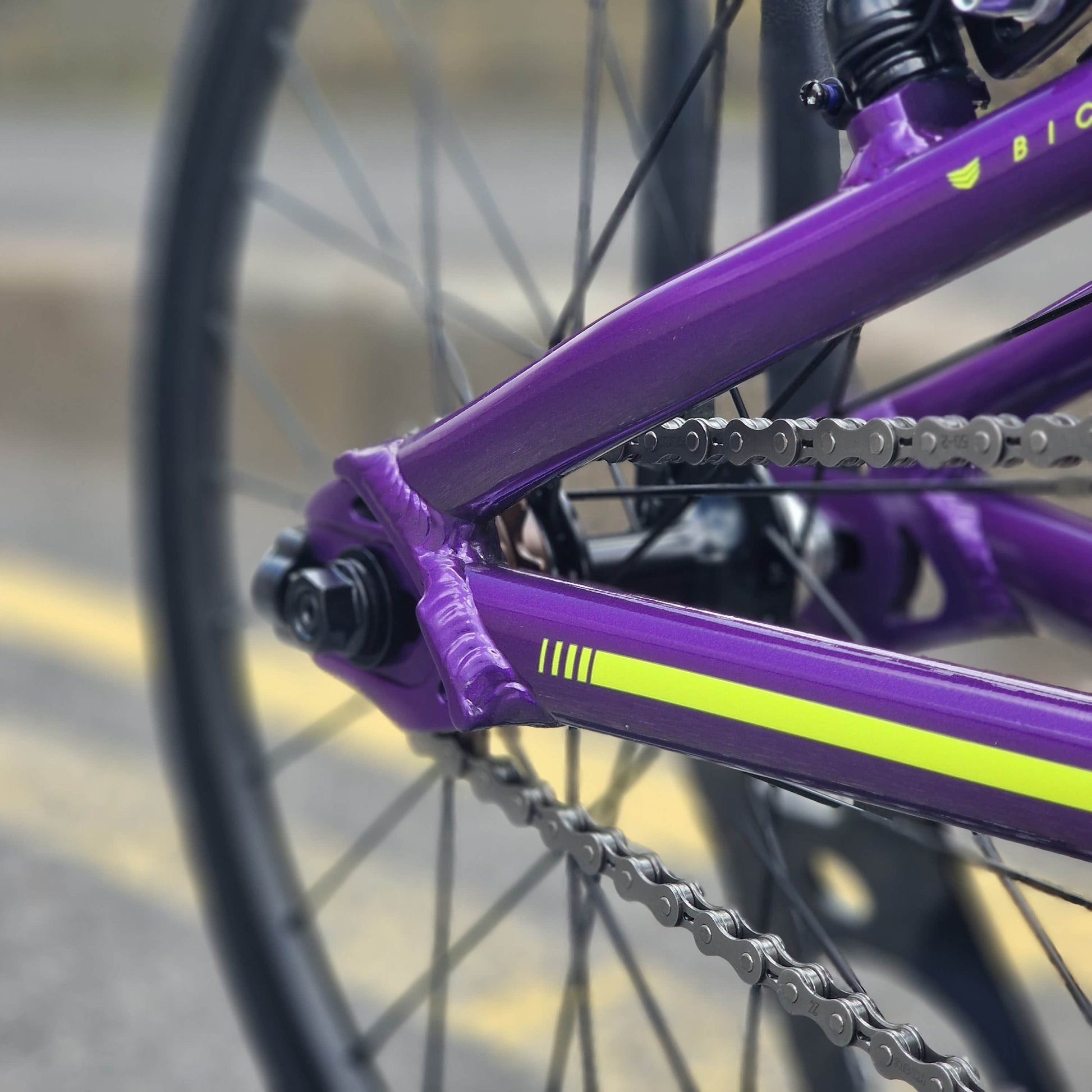 Meybo BMX Racing Bikes Micro Meybo 2026 Rascal Micro 18" Race Bike Purple / Neon Yellow