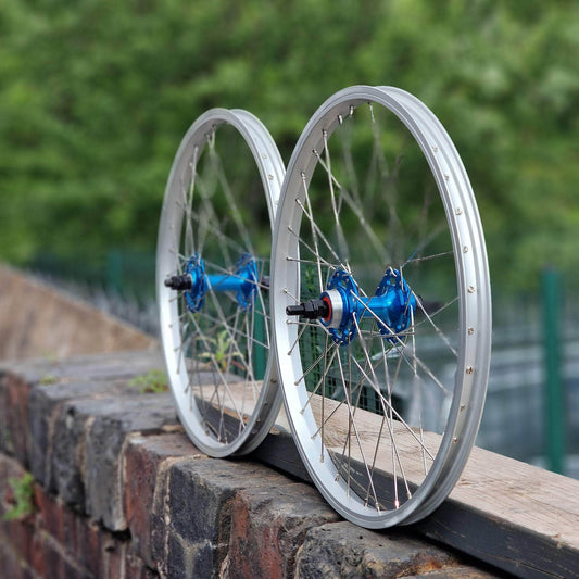 Mirage Old School BMX Blue / Silver Mirage Old School High Flange BMX Wheelset