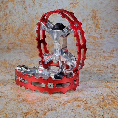 MKS Old School BMX 9/16" / Red MKS XC-III Sealed Bear Trap Pedals