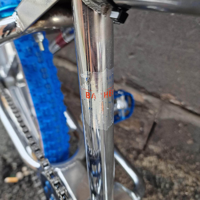 Mongoose Old School BMX Chrome / Blue Mongoose 1982 California Special Bike with Motomag Wheels Chrome