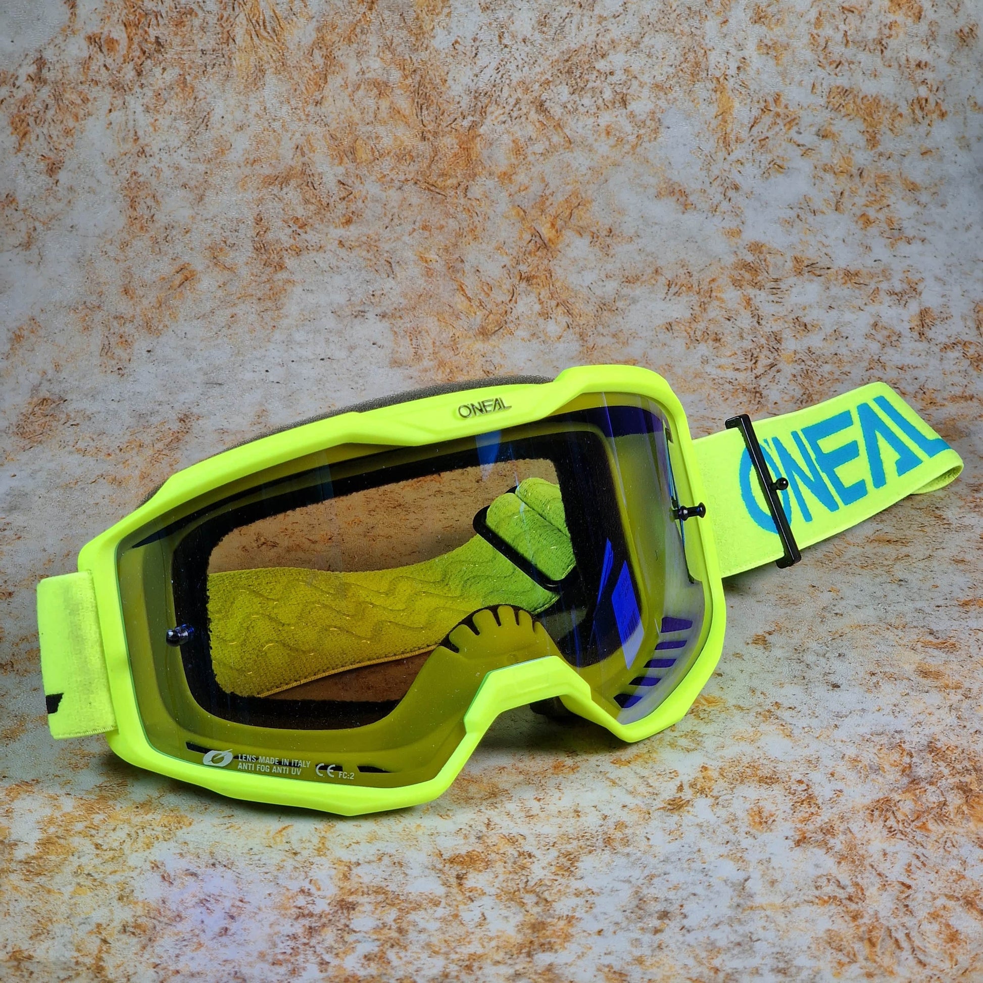O'Neal BMX Racing Neon Yellow w/Iridium Blue Lens O'Neal B-10 Solid Goggles