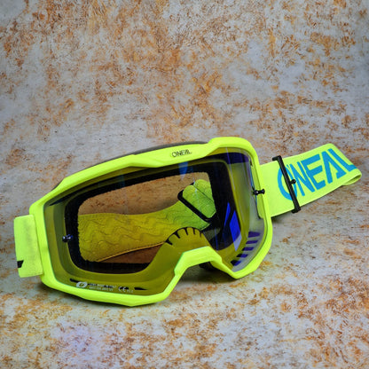 O'Neal BMX Racing Neon Yellow w/Iridium Blue Lens O'Neal B-10 Solid Goggles