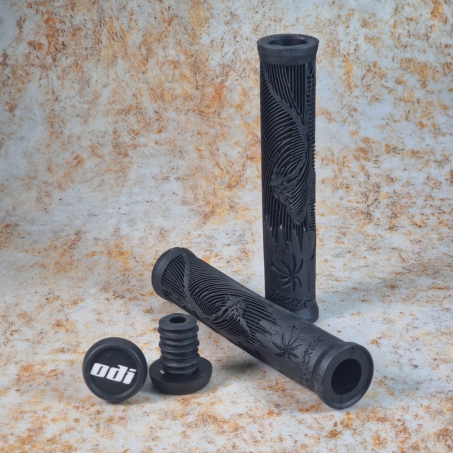 ODI BMX Parts Black ODI Hucker Grips Flangeless