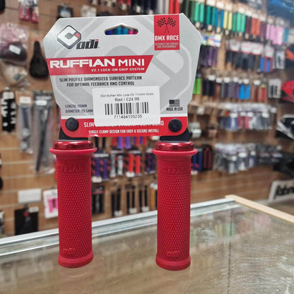 ODI BMX Racing Red ODI Ruffian Mini Lock-On 110mm Grips