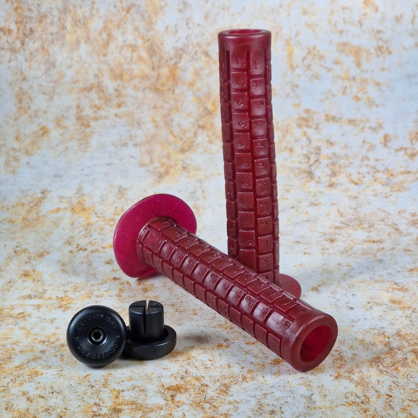 Odyssey BMX Parts Clear Strawberry Odyssey Aaron Ross Keyboard Grips