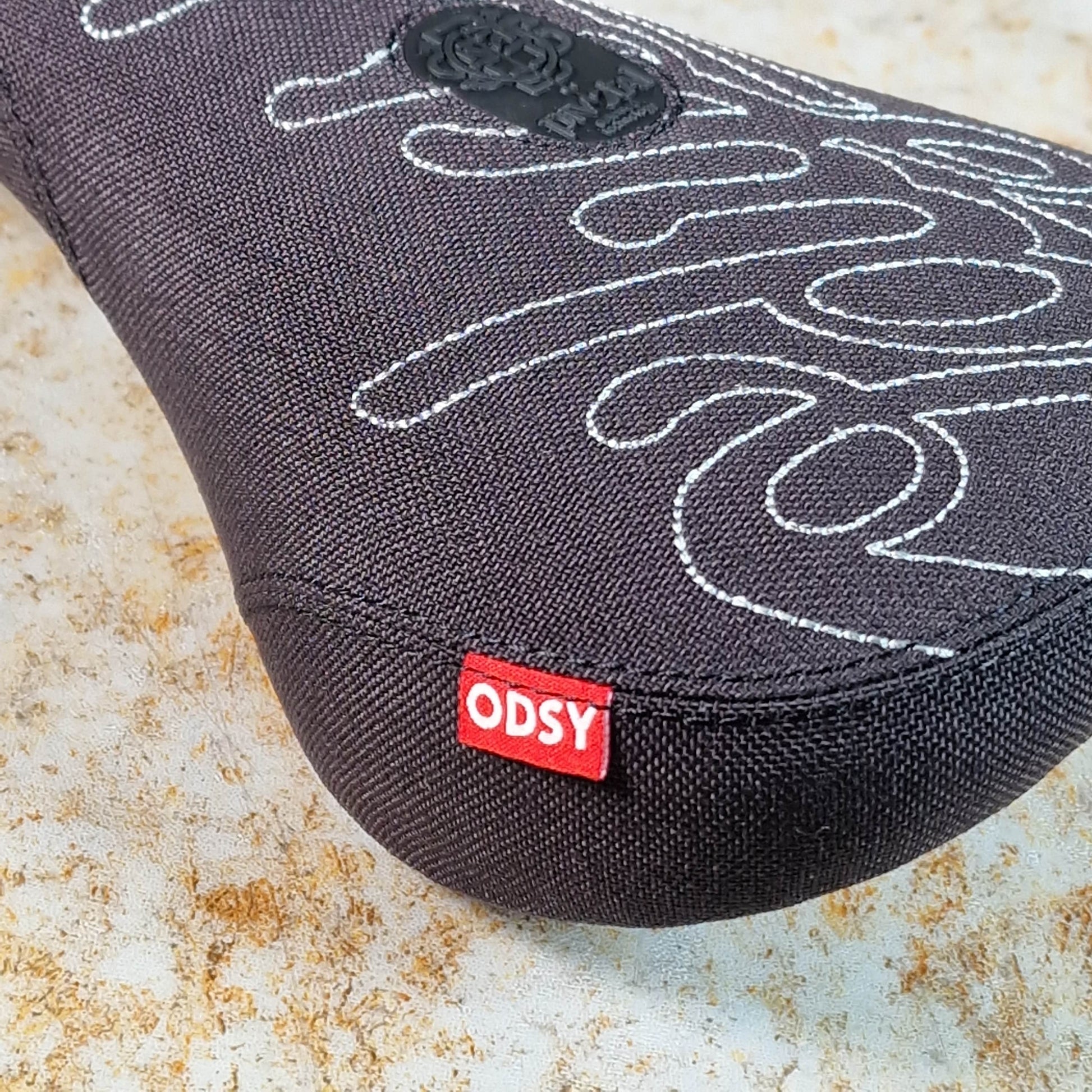 Odyssey BMX Parts Fat Odyssey Big Stitch Pivotal Seat Black / Reflective Stitch