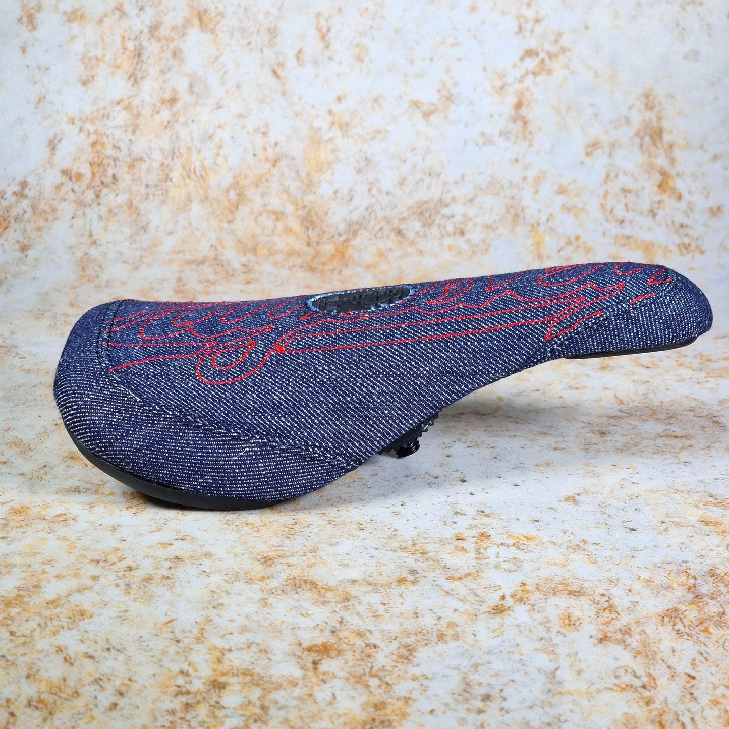 Odyssey BMX Parts Slim Odyssey Big Stitch Pivotal Seat Denim / Red