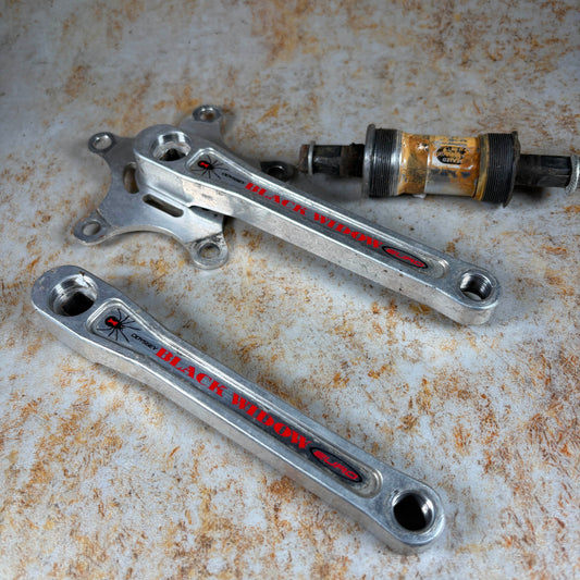 Odyssey Old School BMX 170mm Odyssey Black Widow Euro Alloy Cranks with BB Used Survivor