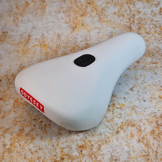 Odyssey BMX Parts White Odyssey Broc Pivotal Seat White Perforated