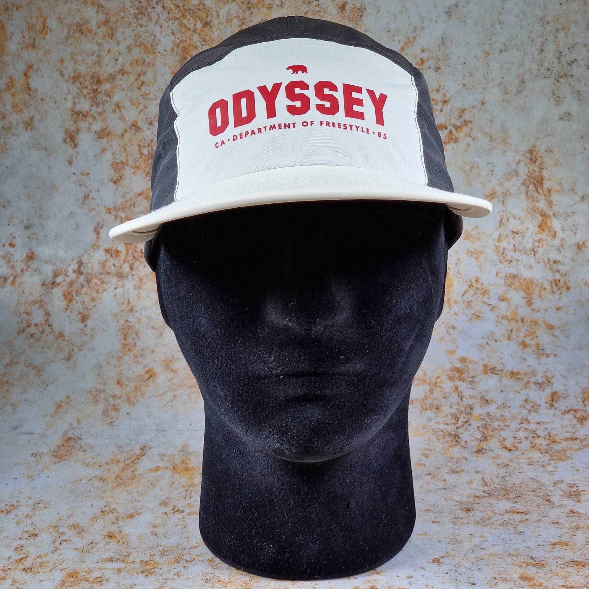 Odyssey Clothing & Shoes Off-white/Black Odyssey Campus Nylon Patch 5-Panel Cap White/Black