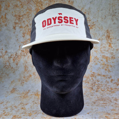 Odyssey Clothing & Shoes Off-white/Black Odyssey Campus Nylon Patch 5-Panel Cap White/Black