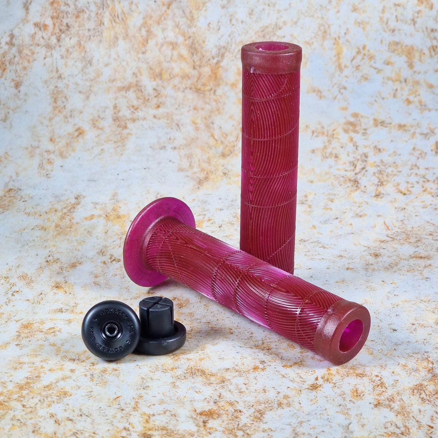 Odyssey BMX Parts Clear Strawberry Odyssey Griswald Grips