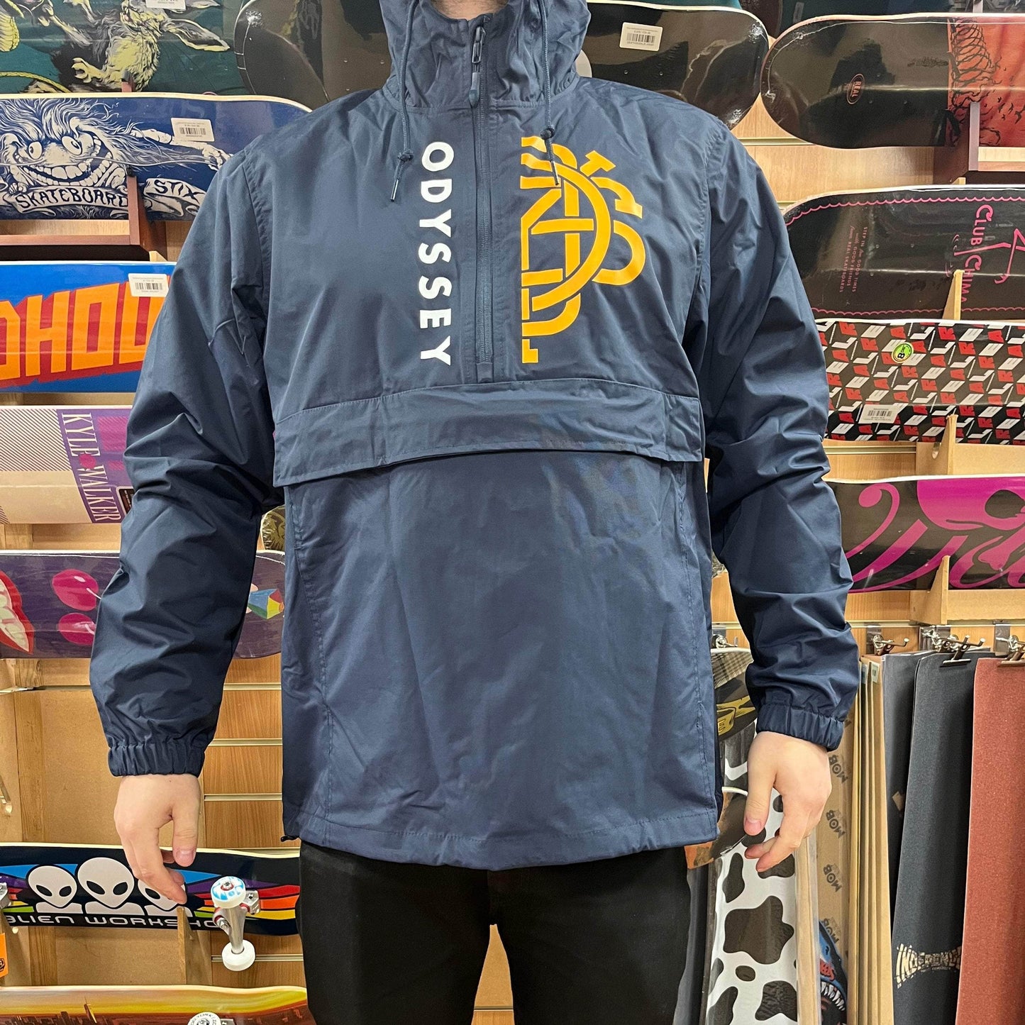 Odyssey Clothing & Shoes Odyssey Half-Monogram Windbreaker Anorak Jacket