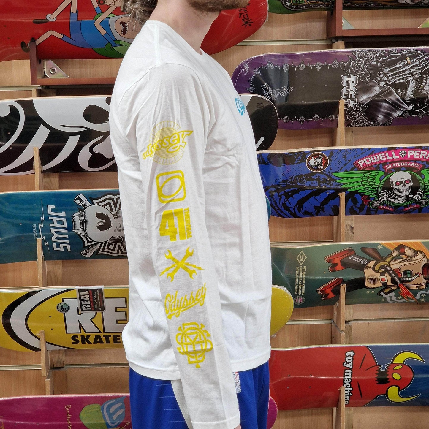 Odyssey Clothing & Shoes Odyssey History Long Sleeve Shirt White