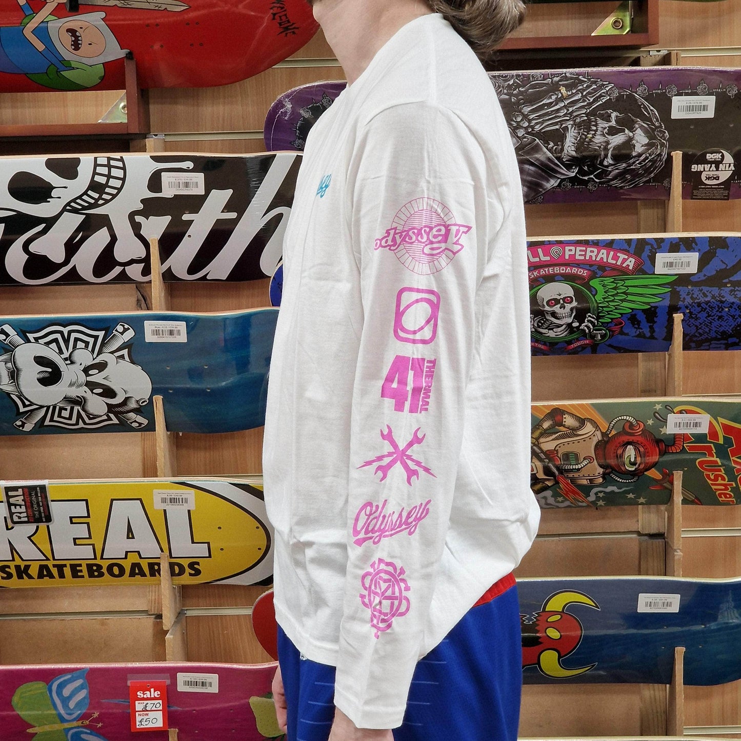 Odyssey Clothing & Shoes Odyssey History Long Sleeve Shirt White