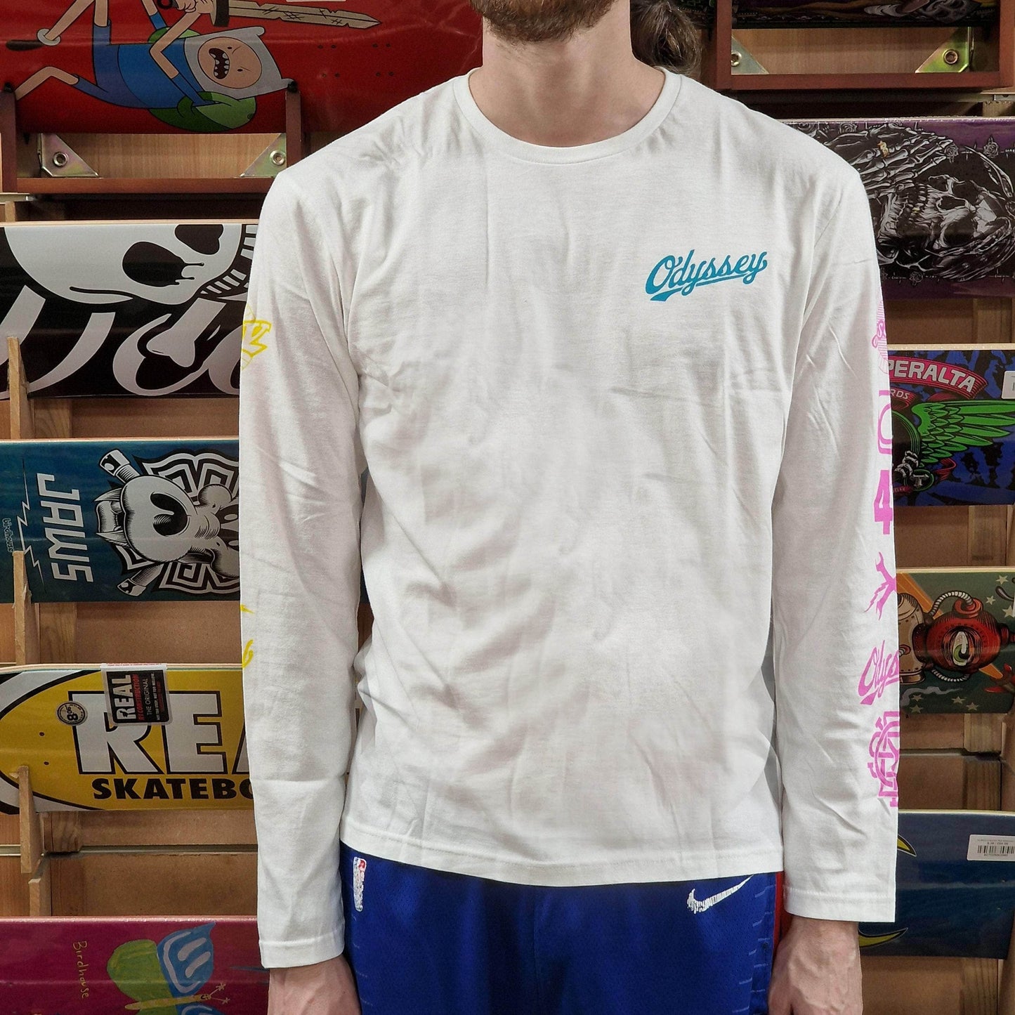 Odyssey Clothing & Shoes Odyssey History Long Sleeve Shirt White