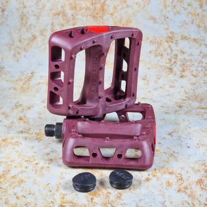 Odyssey BMX Parts Pomegranate / 9/16" Odyssey Twisted PC Pedals