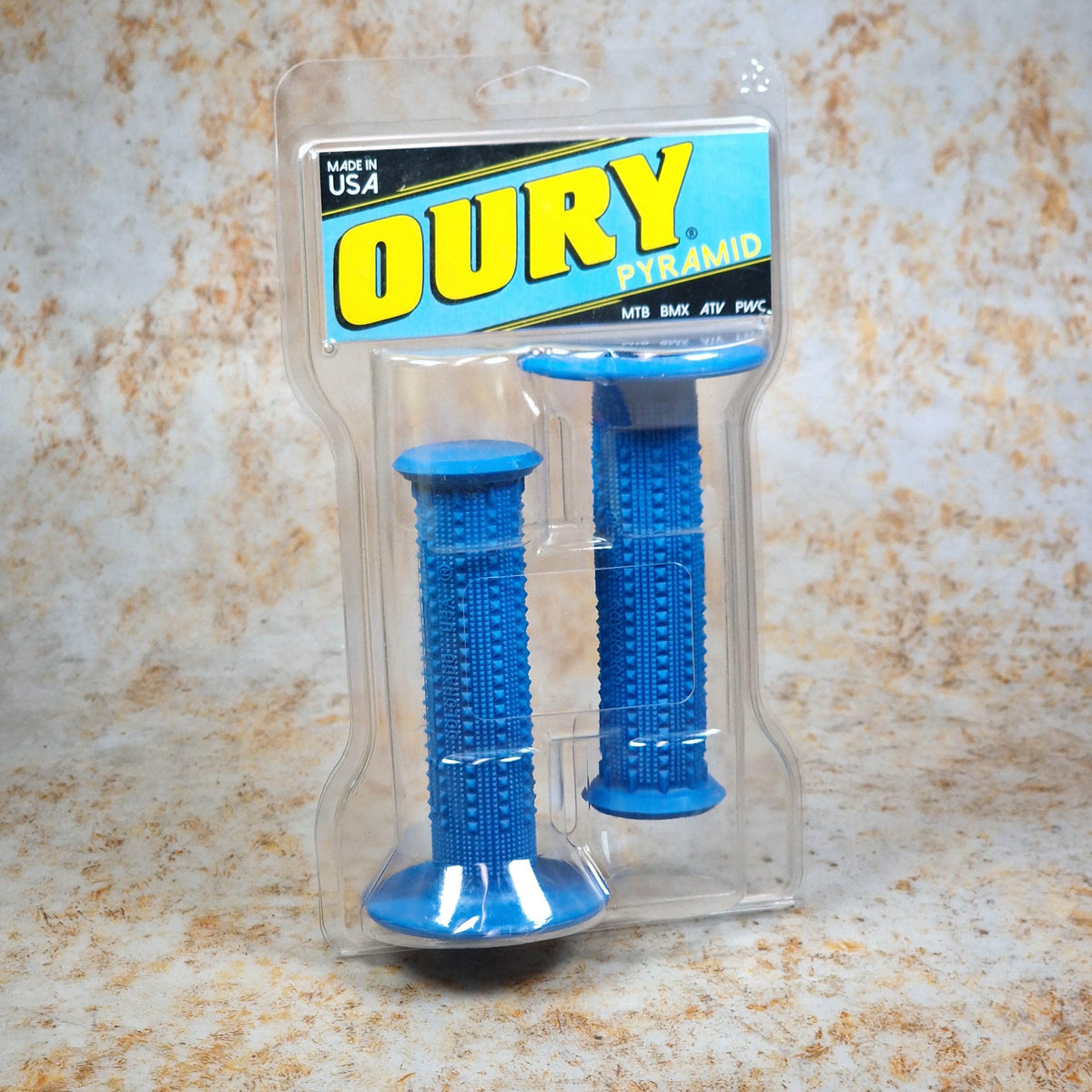 Oury Old School BMX Blue Oury Pyramid Flanged Grips