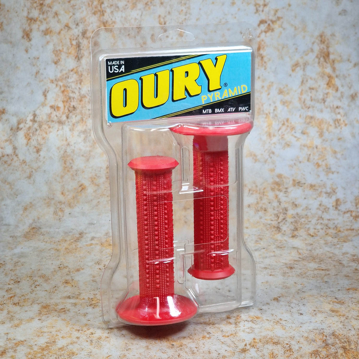 Oury Old School BMX Red Oury Pyramid Flanged Grips