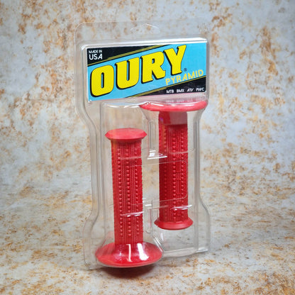 Oury Old School BMX Red Oury Pyramid Flanged Grips