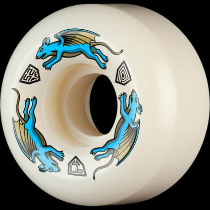 Powell Peralta Skateboards 52mm Powell-Peralta Dragon Formula 52mm Nano Rat 97A AV5 Blue Skateboard Wheels