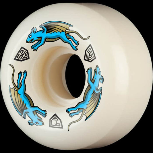 Powell Peralta Skateboards 52mm Powell-Peralta Dragon Formula 52mm Nano Rat 97A AV5 Blue Skateboard Wheels