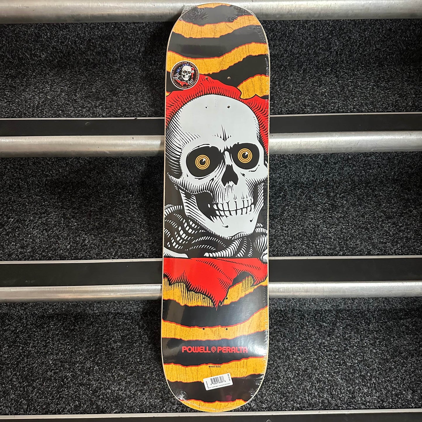 Powell Peralta Skateboards 7.75 Powell Peralta Ripper Yellow Stain/Red 7.75" Skateboard Deck