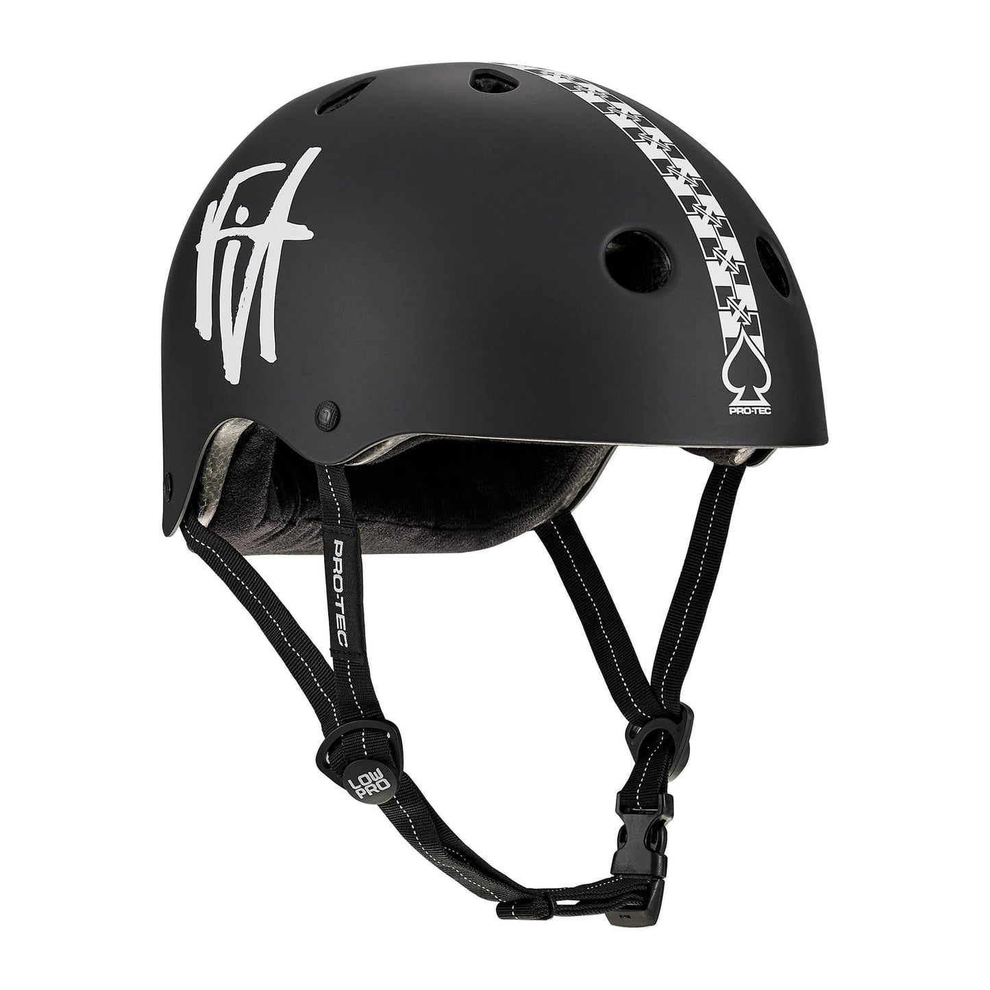 Pro-Tec Protection Pro-Tec Low Pro Certified Fit Checkered Helmet Matte Black