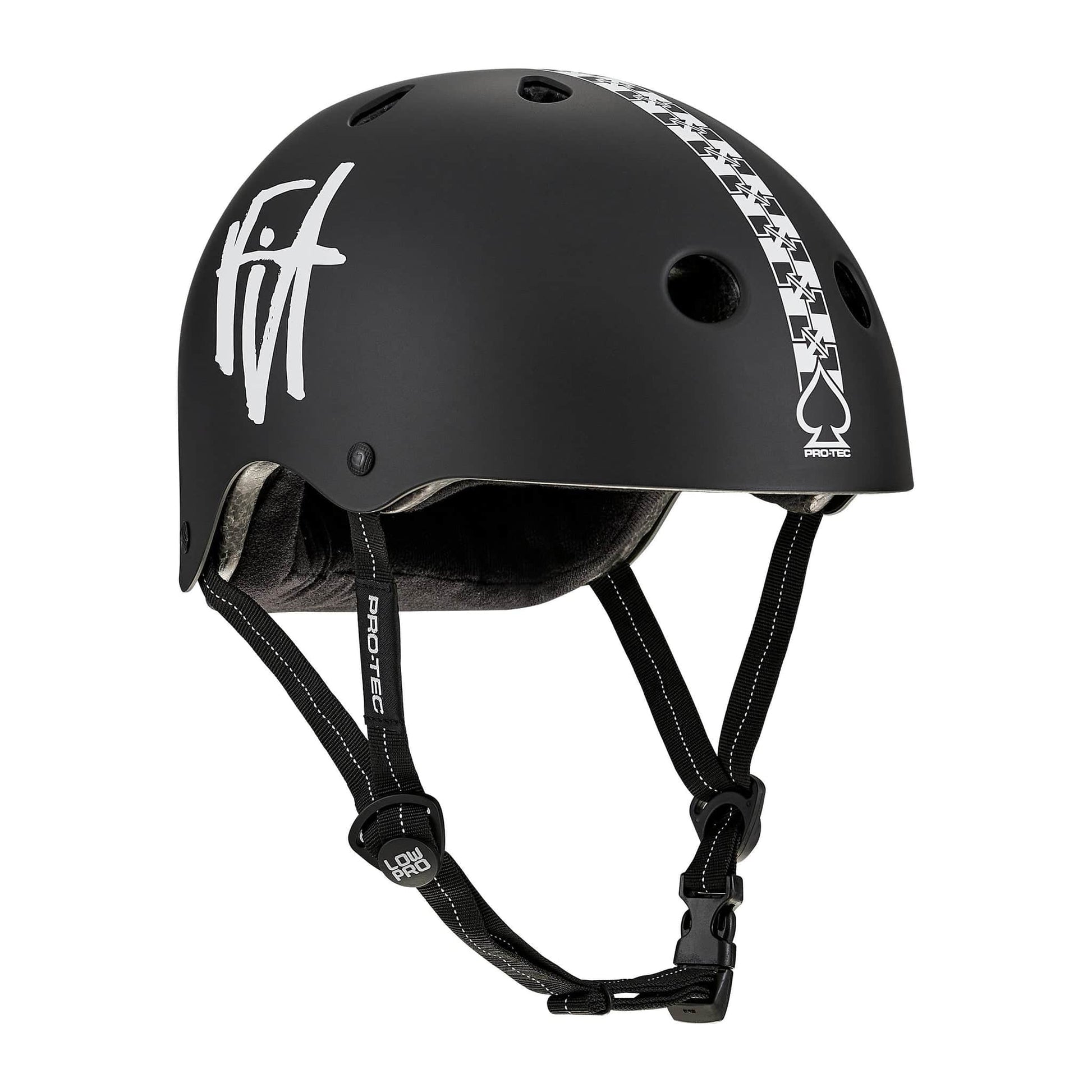 Pro-Tec Protection Pro-Tec Low Pro Certified Fit Checkered Helmet Matte Black