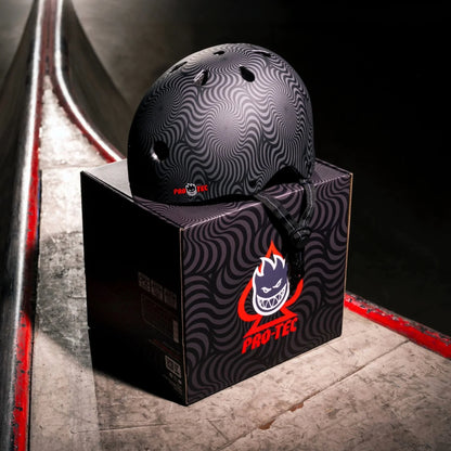 Pro-Tec Protection Pro-Tec x Spitfire Low Pro Certified Helmet with Fit Kit Black Swirl