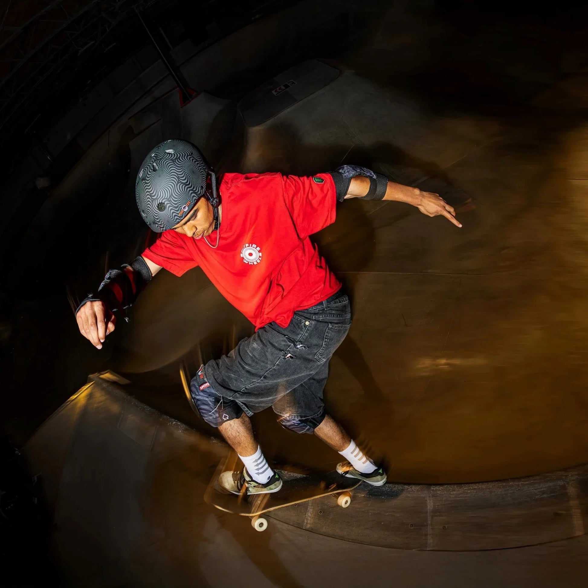 Pro-Tec Protection Pro-Tec x Spitfire Low Pro Certified Helmet with Fit Kit Black Swirl