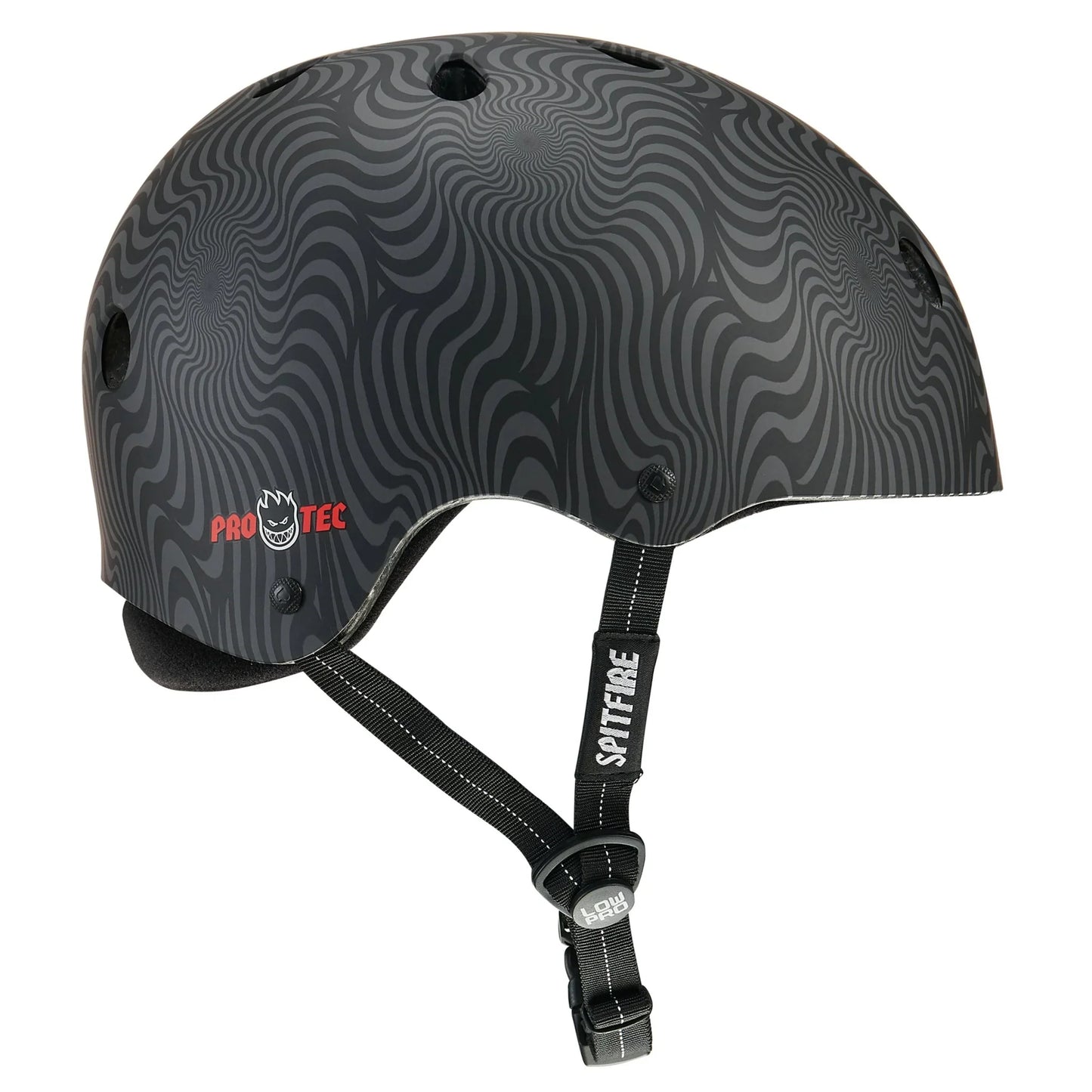 Pro-Tec Protection Pro-Tec x Spitfire Low Pro Certified Helmet with Fit Kit Black Swirl