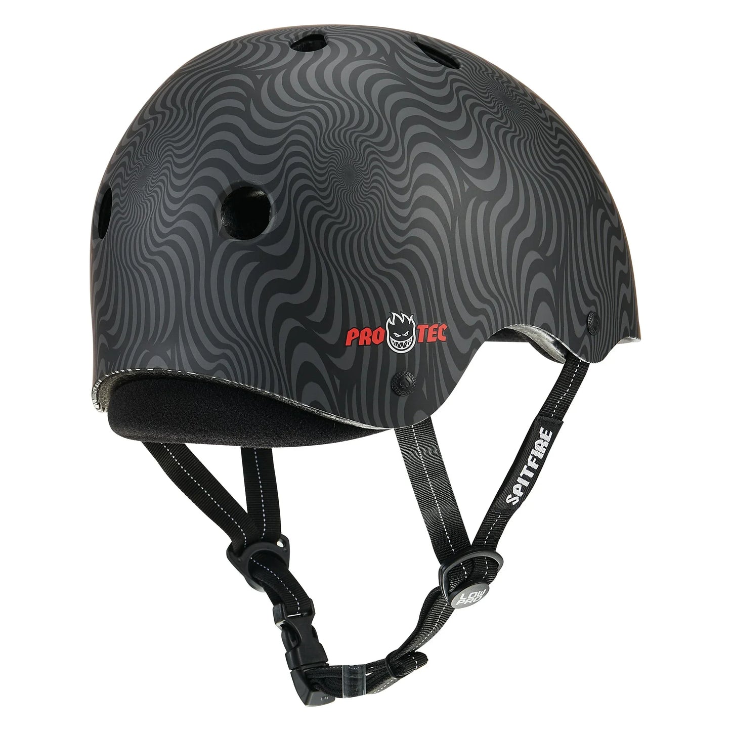 Pro-Tec Protection Pro-Tec x Spitfire Low Pro Certified Helmet with Fit Kit Black Swirl