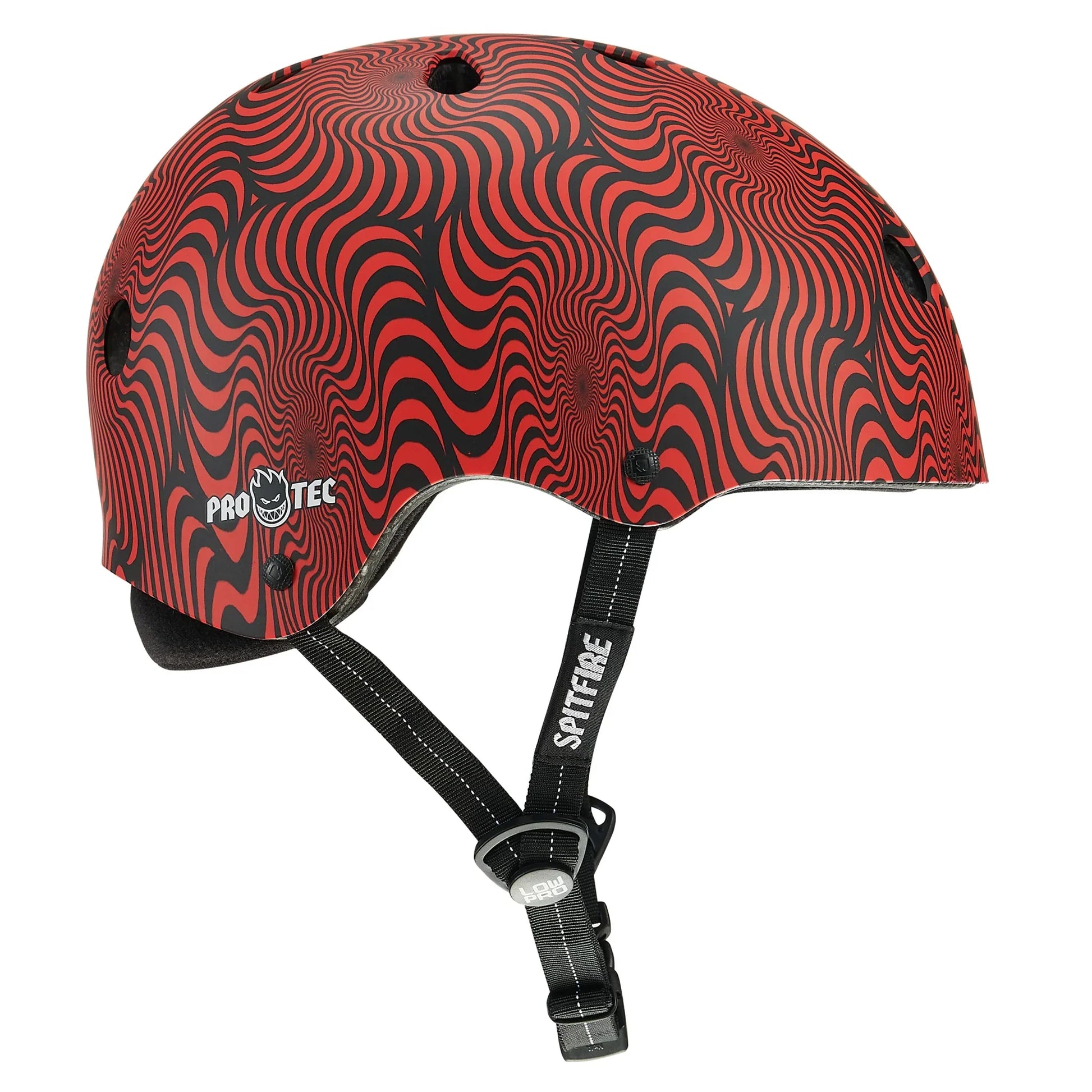 Pro-Tec Protection Pro-Tec x Spitfire Low Pro Certified Helmet with Fit Kit Red Swirl