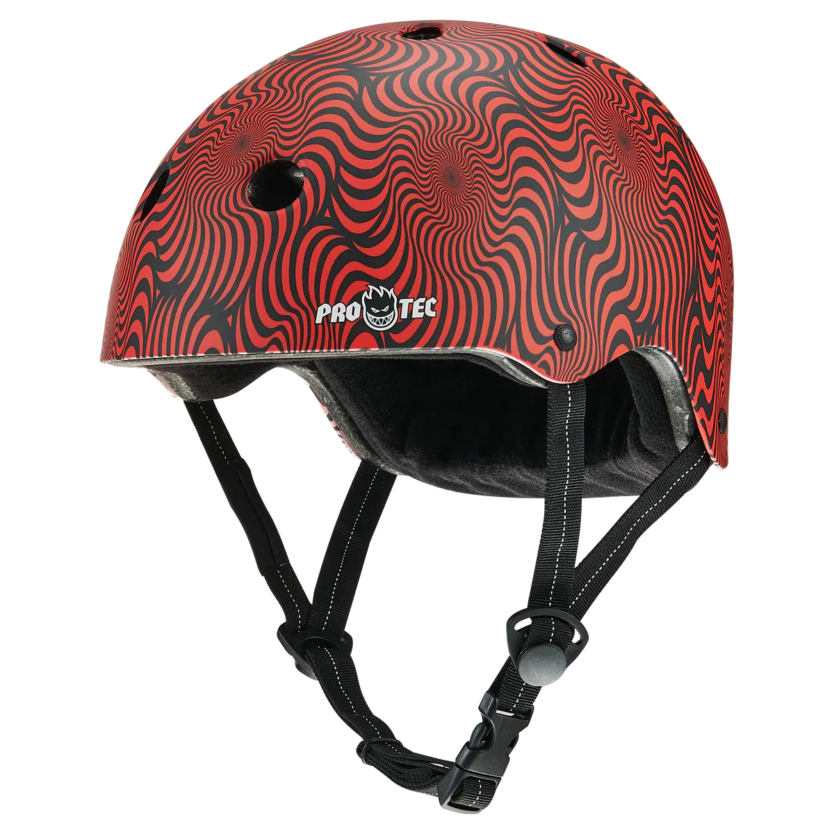 Pro-Tec Protection Pro-Tec x Spitfire Low Pro Certified Helmet with Fit Kit Red Swirl